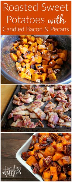 Roasted Sweet Potatoes with Candied Bacon