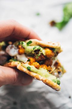 Roasted Veggie Pitas with Avocado Dip