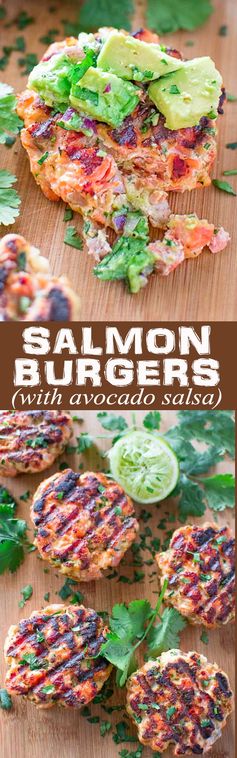 Salmon Burgers with Avocado Salsa