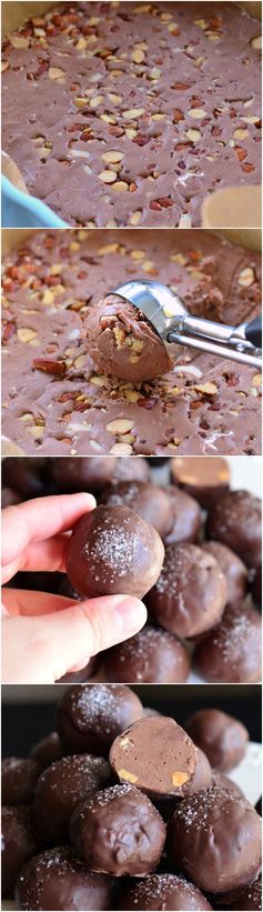 Salted Almond Fudge Truffles