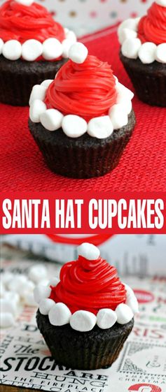 Santa Hat Cupcakes