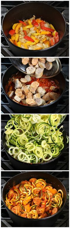 Sausage and Peppers with Zucchini Noodles