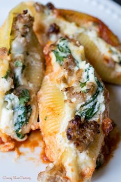 Sausage, Ricotta, and Spinach Stuffed Shells