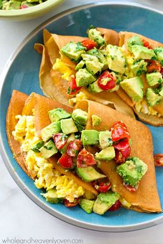 Savory Scrambled Egg Crepes with Avocado Pico de Gallo