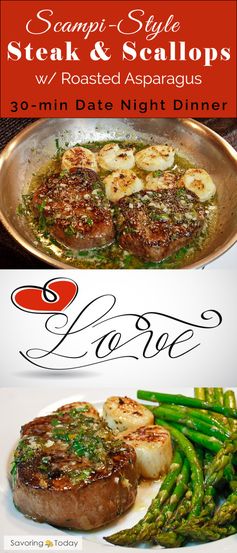 Scampi-Style Steak & Scallops