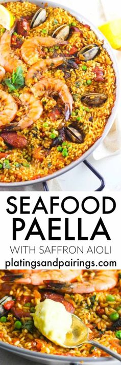 Seafood Paella with Saffron Aioli