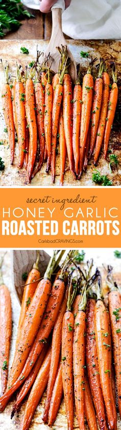 Secret Ingredient Honey Garlic Roasted Carrots