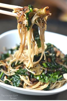 Sesame Kale Noodles (20 minutes, Vegan, GF