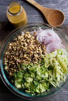 Shaved Brussels Sprout Salad with Apples and Walnuts