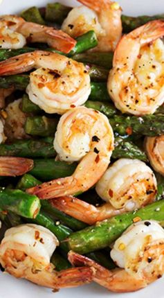 Shrimp and Asparagus Stir Fry with Lemon Sauce