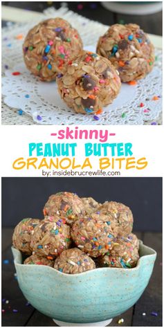 Skinny Peanut Butter Granola Bites