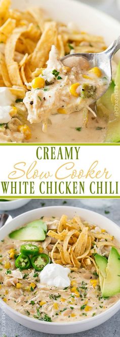 Slow Cooker Creamy White Chicken Chili