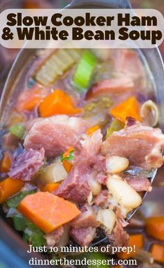 Slow Cooker Ham and White Bean Soup