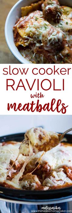 Slow Cooker Ravioli & Meatballs