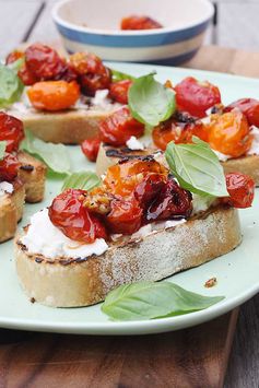 Slow-roasted tomato & ricotta bruschetta