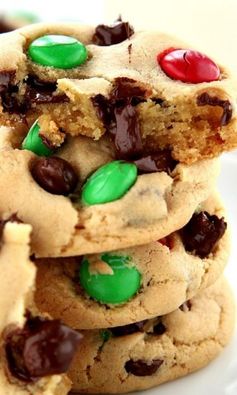 Soft and Chewy M&M Chocolate Chip Cookies