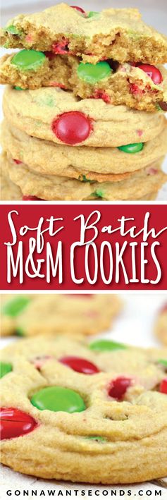 Soft Batch Christmas M & M Cookies