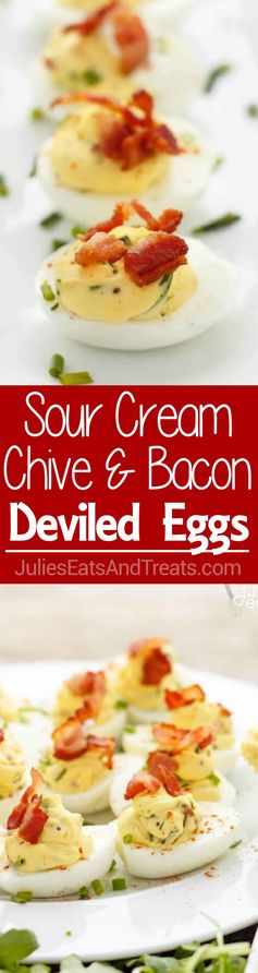 Sour Cream, Chive, and Bacon Deviled Eggs