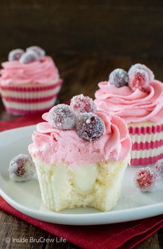 Sparkling Cranberry White Chocolate Cupcakes