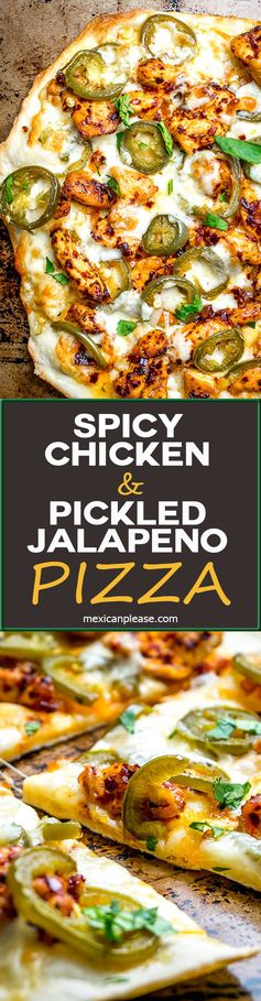 Spicy Chicken and Pickled Jalapeno Pizza
