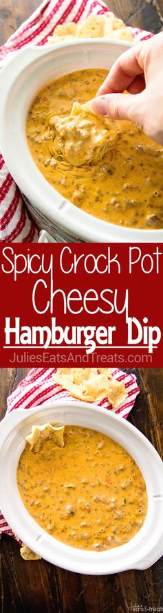 Spicy Crock Pot Cheesy Hamburger Dip + VIDEO