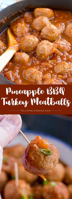 Spicy Pineapple Barbecue Turkey Meatballs