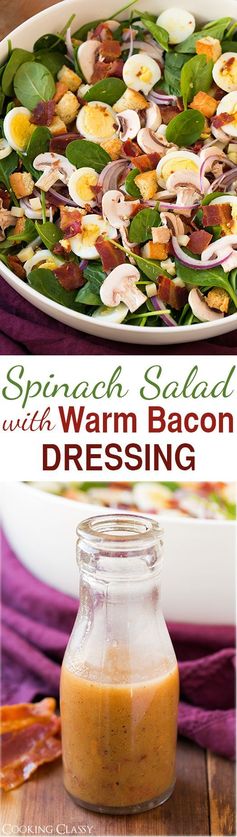 Spinach Salad with Warm Bacon Dressing