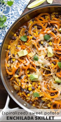 Spiralized Sweet Potato Enchilada Skillet