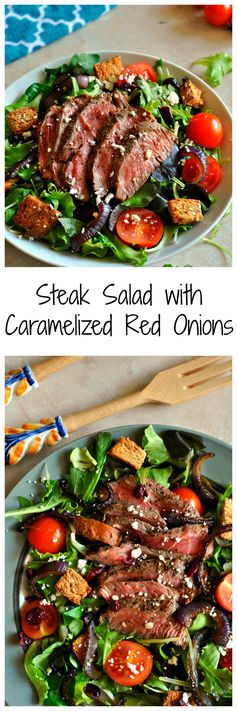Steak Salad with Caramelized Red Onions