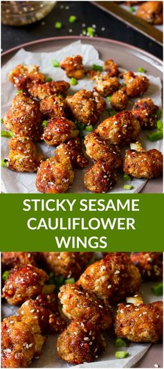 Sticky Spicy Sesame Cauliflower Wings (GF + V