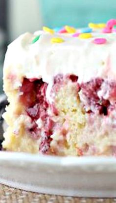 Strawberry Cheesecake Poke Cake