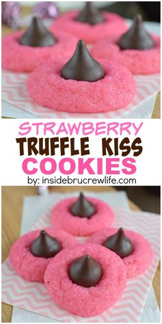 Strawberry Truffle Kiss Cookies