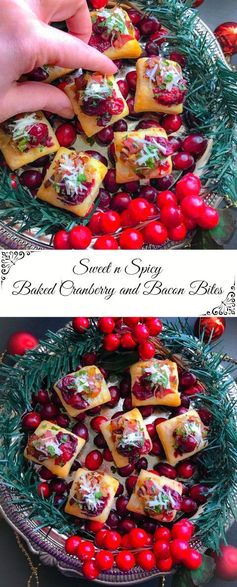 Sweet n Spicy Baked Cranberry and Bacon Bites