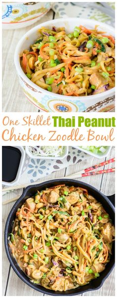 Thai Peanut Chicken Zoodle Bowl