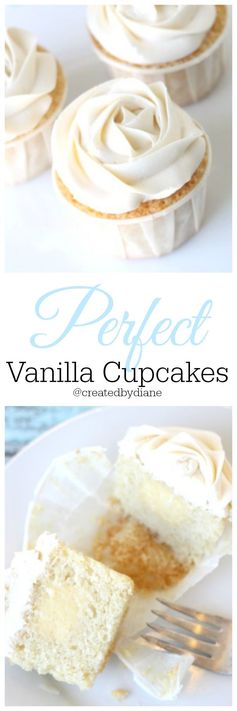 Vanilla Bean Cupcakes with Vanilla Italian Buttercream Frosting filled