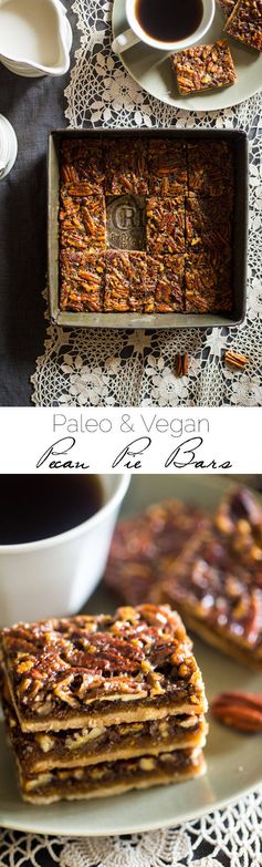 Vegan and Paleo Pecan Pie Bars (6 Ingredients