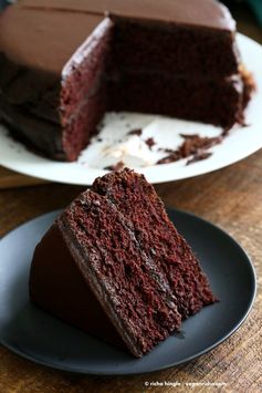 Vegan Chocolate Cake with Chocolate Peanut Butter Ganache