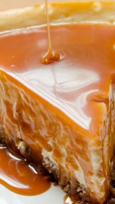 White Chocolate Cheesecake with Amaretto Caramel Sauce