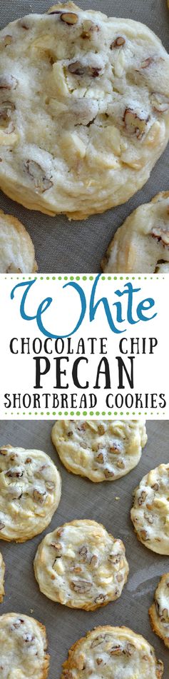 White Chocolate Chip Pecan Shortbread Cookies