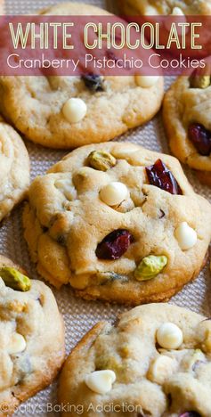 White Chocolate Cranberry Pistachio Cookies