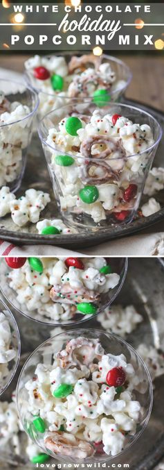 White Chocolate Holiday Popcorn Mix