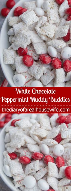 White Chocolate Peppermint Muddy Buddies