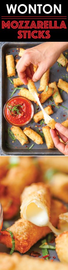 Wonton Mozzarella Sticks