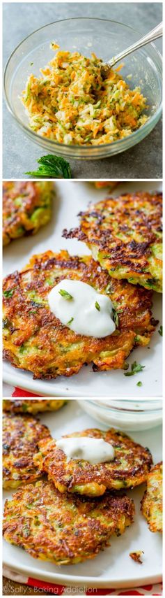 Zucchini Fritters with Garlic Herb Yogurt Sauce