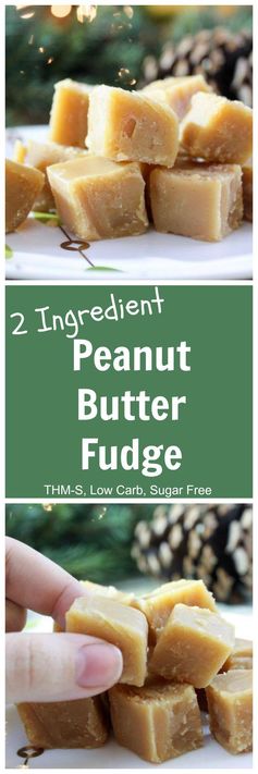 2 Ingredient Peanut Butter Fudge (THM-S, Low Carb, Sugar Free