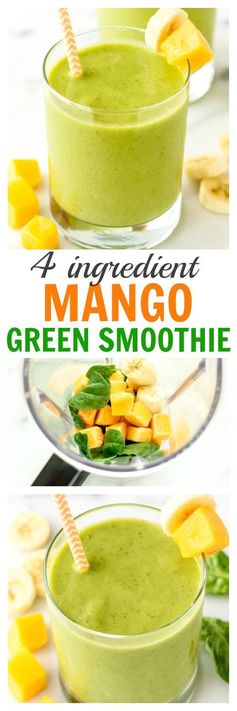 4 Ingredient Mango Green Smoothie