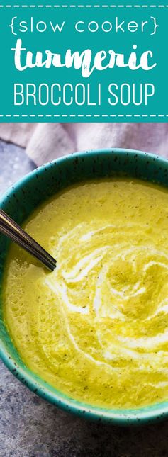 Anti-Inflammatory Broccoli, Ginger and Turmeric Soup (Slow Cooker