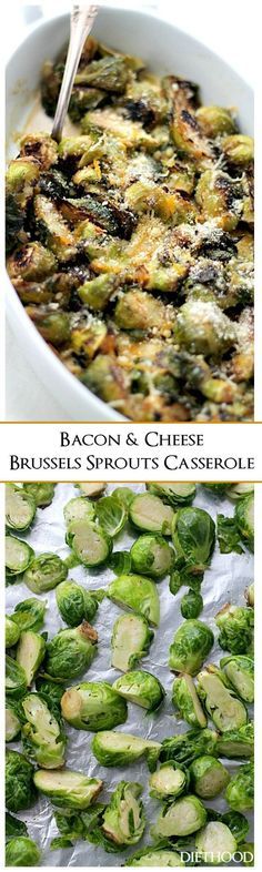 Bacon and Cheese Brussels Sprouts Casserole + My Thanksgiving Menu