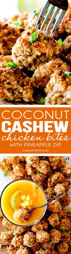 Baked Coconut Cashew Chicken Bites