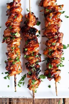 Beer and Honey BBQ Chicken Skewers